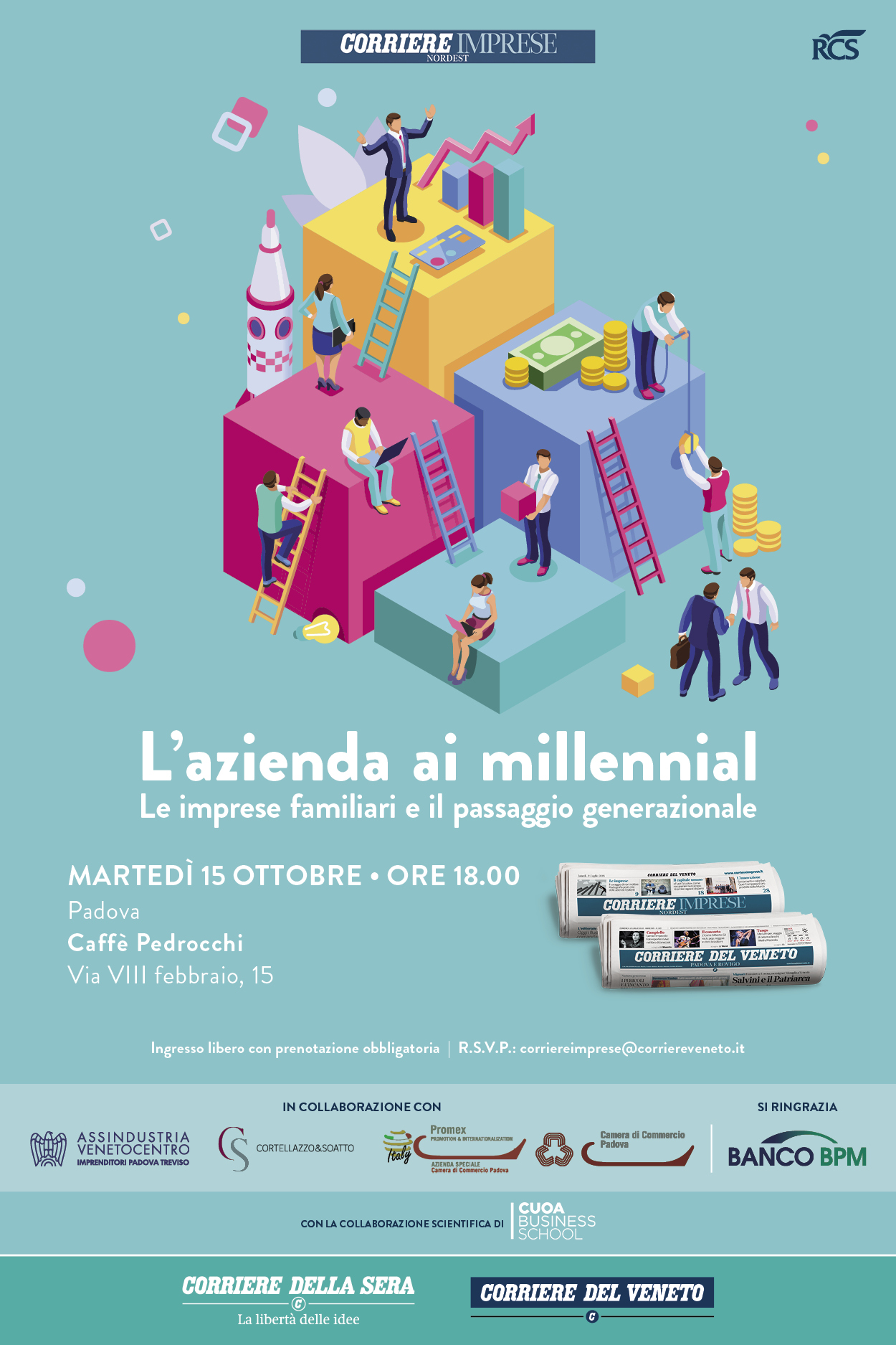 Incontro gratuito | "L'azienda ai millennial: le imprese familiari e il passaggio generazionale"  (Padova, 15 ottobre 2019)