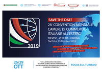 SAVE THE DATE - 28^ Convention mondiale delle CCI all'estero (Treviso-Venezia-Padova 26-29 ottobre 2019)