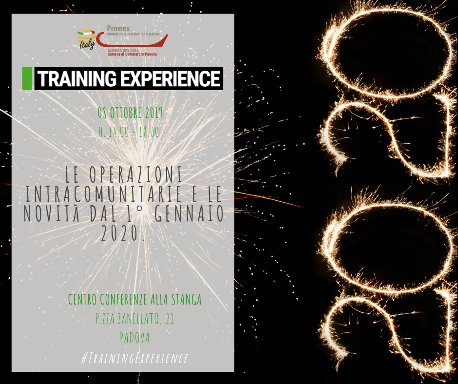 T.E. "Le operazioni intracomunitarie e le novità dal 1° gennaio 2020." (Padova, 8 ottobre 2019)